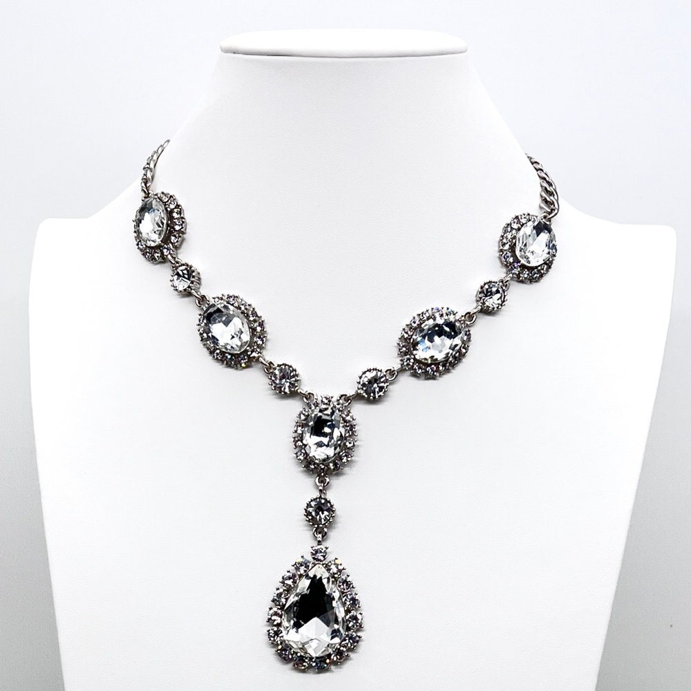 Clear Austrian Crystal Rhinestone Statement Neckl… - image 1